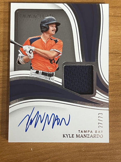 2023 Immaculate Material Auto #IMA-KM Kyle Manzardo Auto Guardians
