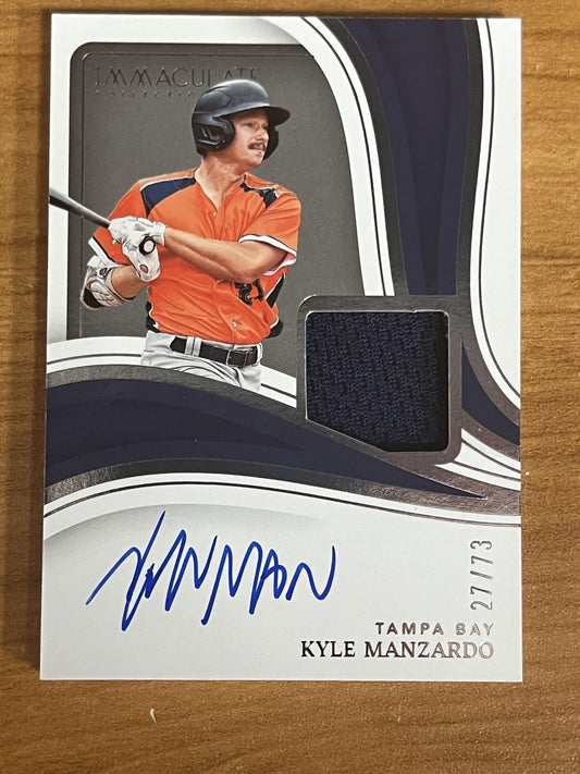 2023 Immaculate Material Auto #IMA-KM Kyle Manzardo Auto Guardians