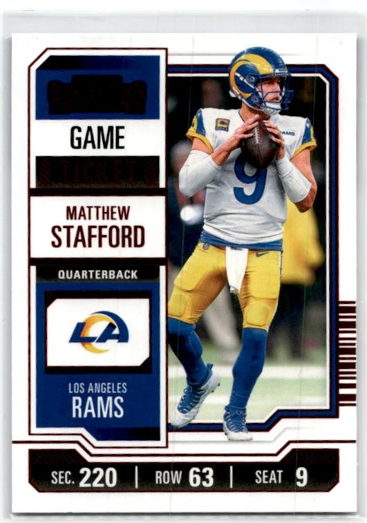2023 Panini Contenders Game Ticket Red #62 Matthew Stafford Los Angeles Rams