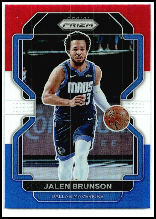 2021-22 Panini Prizm Red White and Blue #144 Jalen Brunson Dallas Mavericks