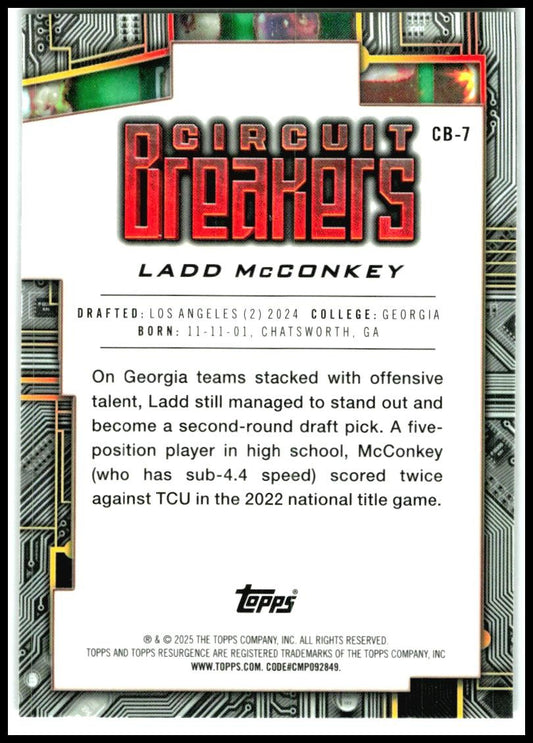 2024 Topps Resurgence Circuit Breakers #CB-7 Ladd McConkey Los Angeles Chargers