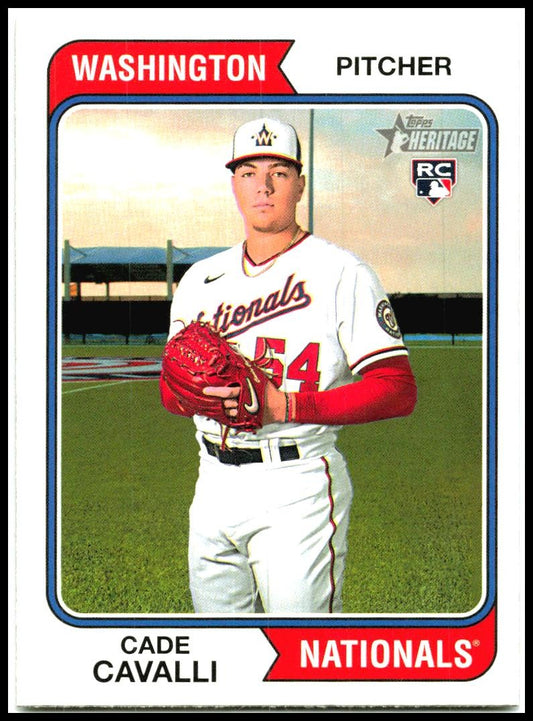 2023 Topps Heritage #188 Cade Cavalli Rookie Washington Nationals