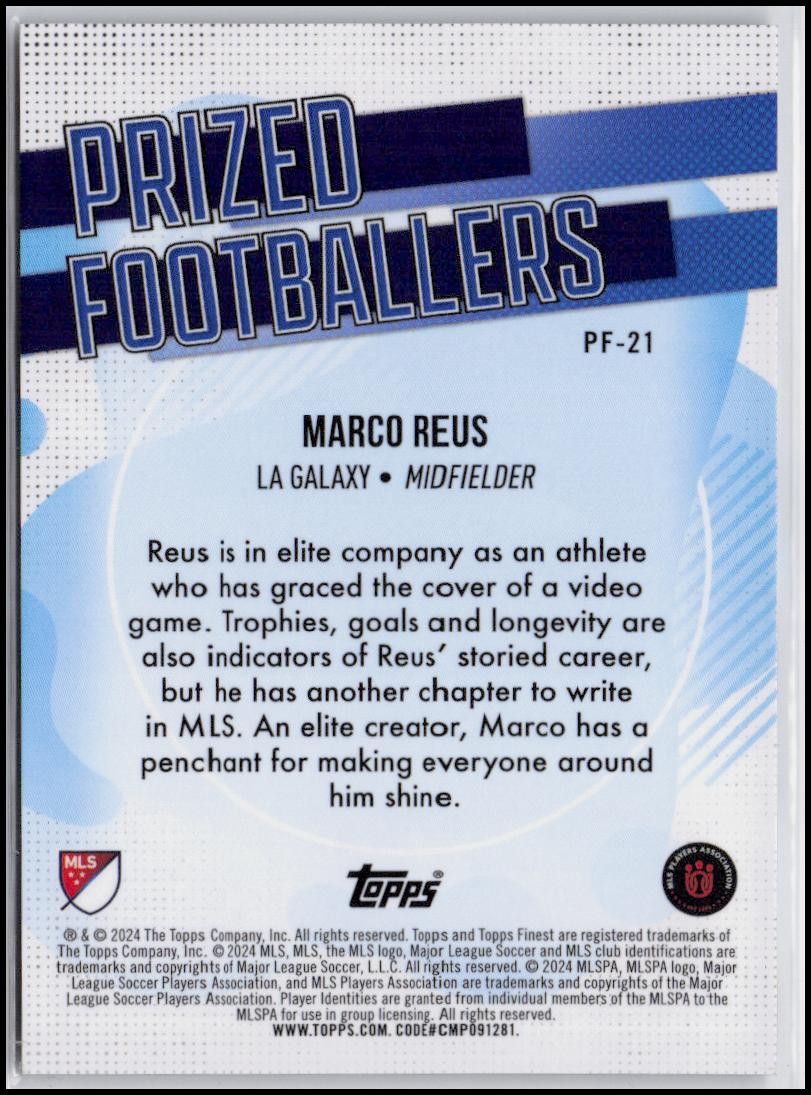2024 Finest MLS #PF-21 Marco Reus Prized Footballers
