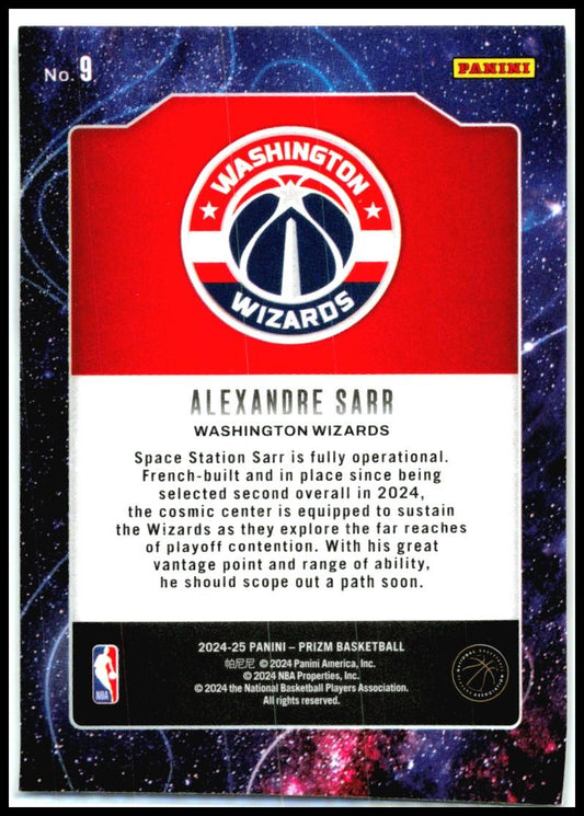 2024-25 Panini Prizm Deep Space #9 Alexandre Sarr Washington Wizards