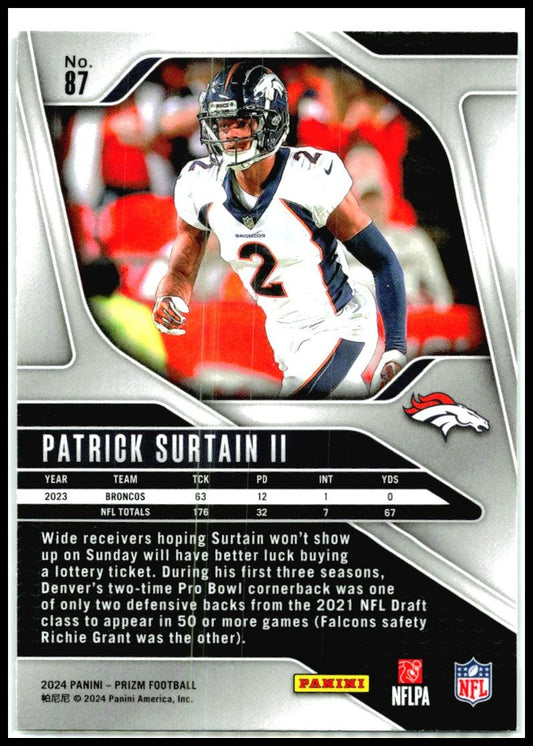 2024 Panini Prizm #87 Patrick Surtain II Denver Broncos