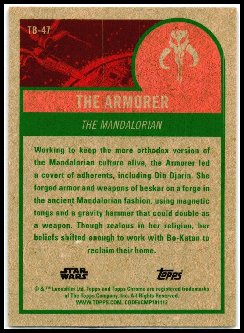 2025 Topps Chrome Star Wars 1975 Tribute Orange Refractor #TB-47 The Armoer /75