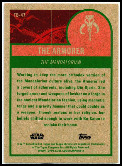 2025 Topps Chrome Star Wars 1975 Tribute Orange Refractor #TB-47 The Armoer /75