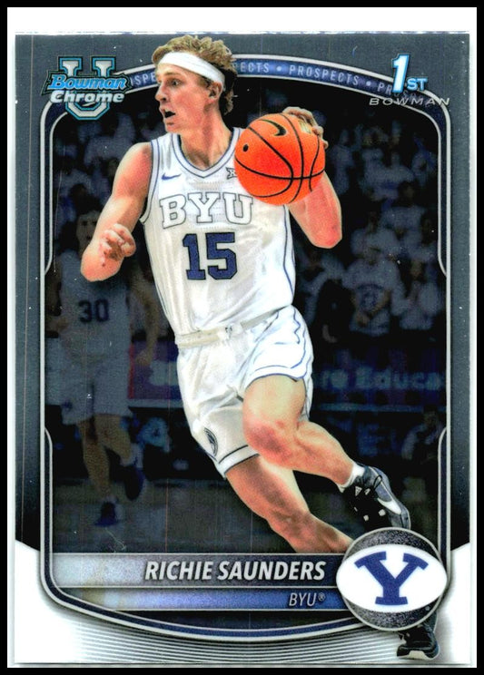2025-26 Bowman Chrome Prospects #BCP-66 Richie Saunders BYU Cougars