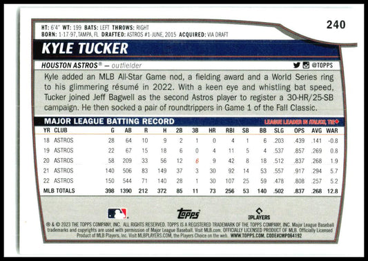 2023 Topps Big League Foil #240 Kyle Tucker Houston Astros