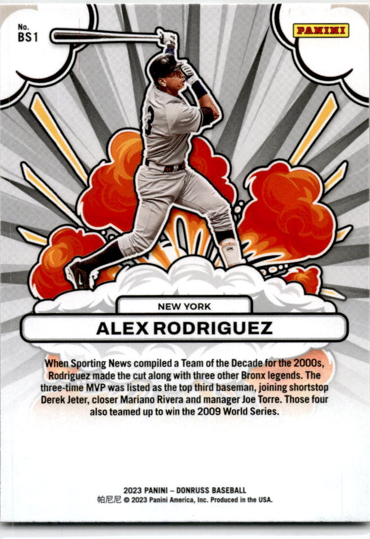 2023 Donruss Bomb Squad!  Vector #BS1 Alex Rodriguez  New York Yankees.