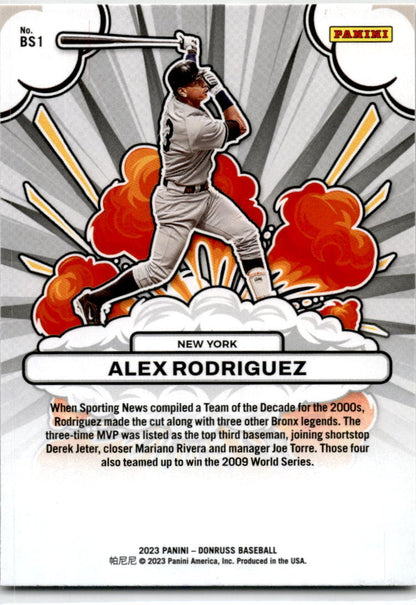 2023 Donruss Bomb Squad!  Vector #BS1 Alex Rodriguez  New York Yankees.