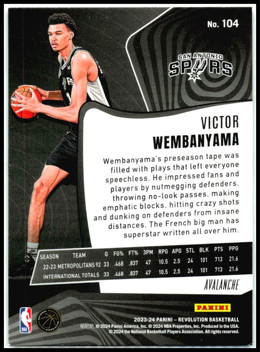 2023-24 Panini Revolution #104 Victor Wembanyama Rookie San Antonio Spurs