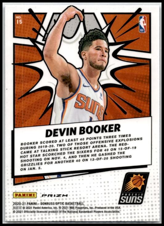 2020-21 Donruss Optic My House Purple #15 Devin Booker Phoenix Suns