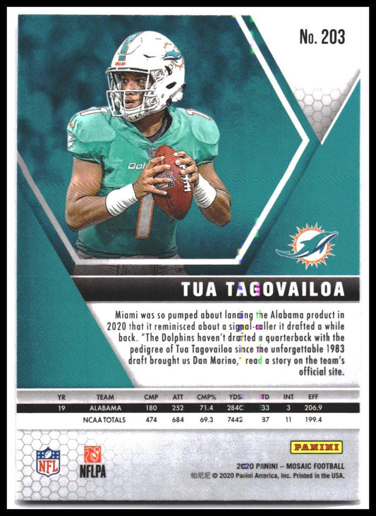 Tua Tagovailoa #203 2020 Panini Mosaic Rookie RC