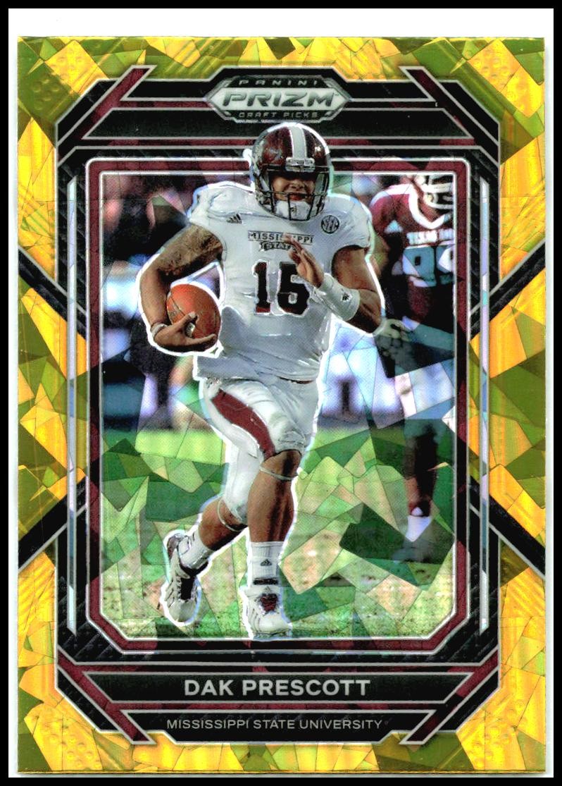 2023 Panini Prizm Draft Picks Prizms Gold Ice #20 Dak Prescott Cowboys