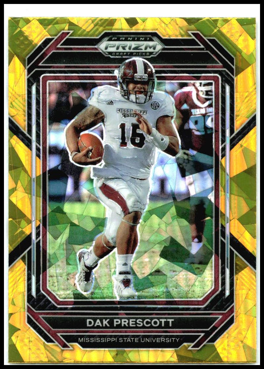 2023 Panini Prizm Draft Picks Prizms Gold Ice #20 Dak Prescott Cowboys