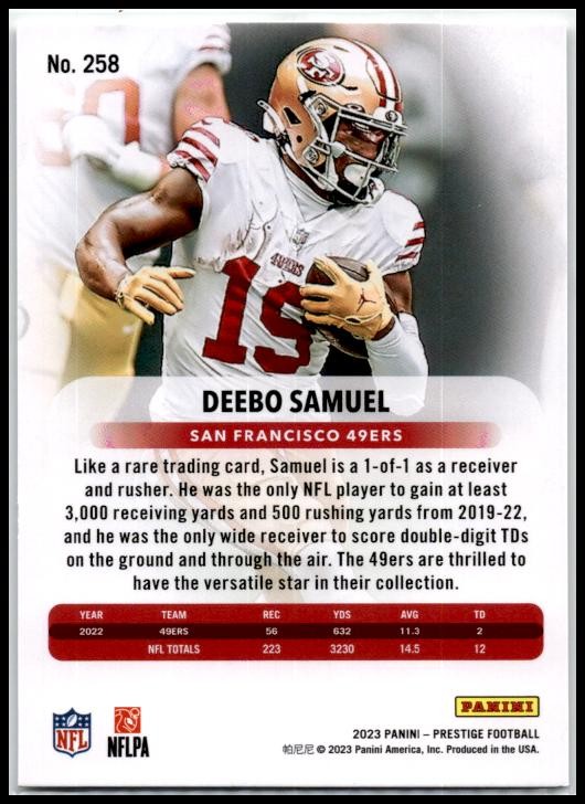 2023 Panini Prestige #258 Deebo Samuel San Francisco 49ers