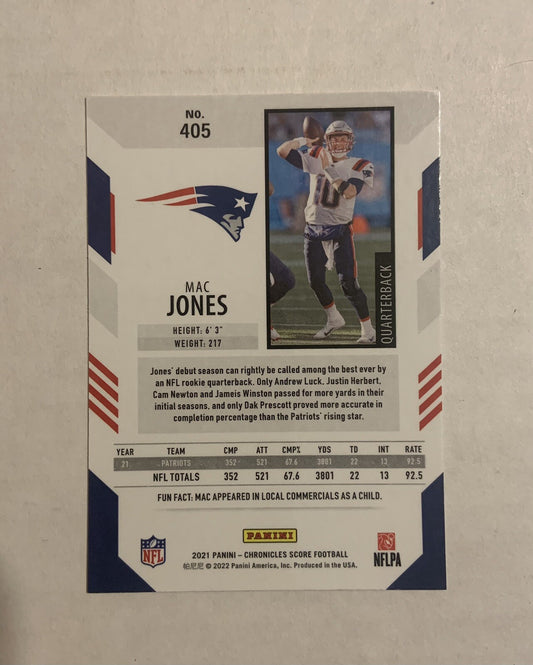 2021 Panini Chronicles Score Update Rookies #405  Mac Jones. new england patriot
