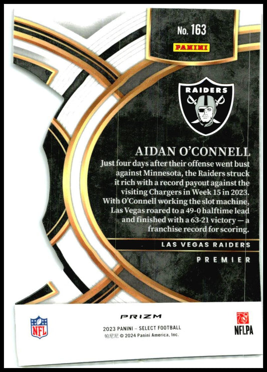 2023 Select Red and Yellow Prizms Die Cuts #163 Aidan O'Connell Rookie Raiders