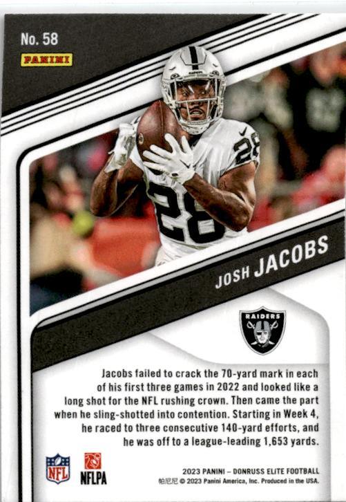 2023 Donruss Elite #58 Josh Jacobs Pink