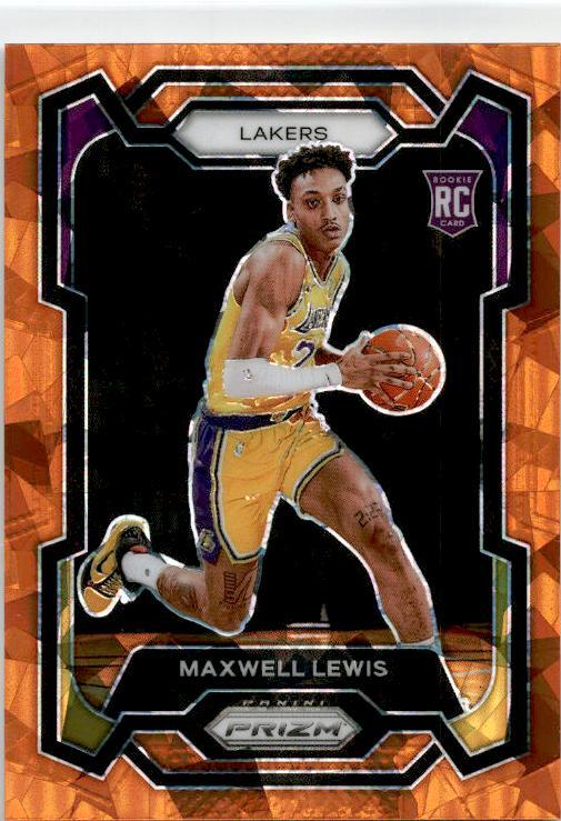 2023-24 Panini Prizm Prizms Orange Ice #143 Maxwell Lewis Rookie Lakers