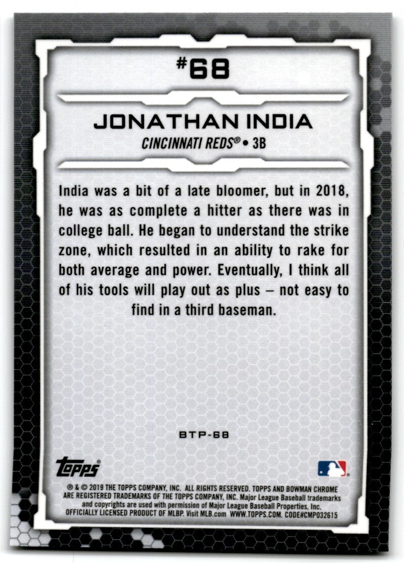 2018 Bowman Chrome Scouts Top 100 Jonathan India Cincinnati Reds ##BTP-68
