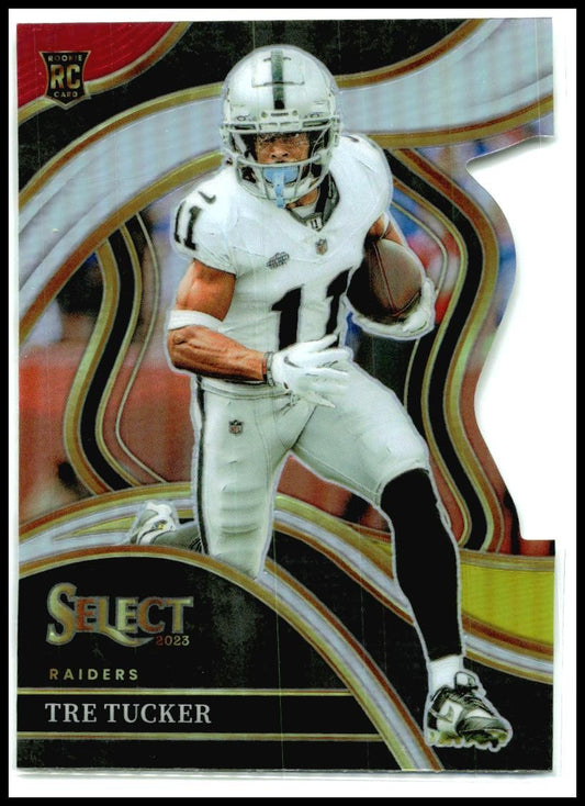 2023 Panini Select Red and Yellow Prizms Die Cuts #214 Tre Tucker Rookie Raiders