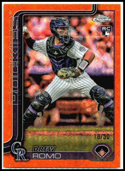 2025 Topps Logofractor Gold /50 #124 Drew Romo Colorado Rockies
