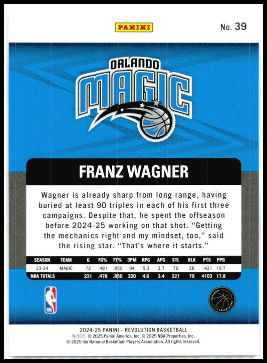 2024-25 Panini Revolution #39 Franz Wagner Orlando Magic