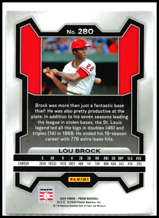 2024 Panini Prizm #280 Lou Brock St. Louis Cardinals