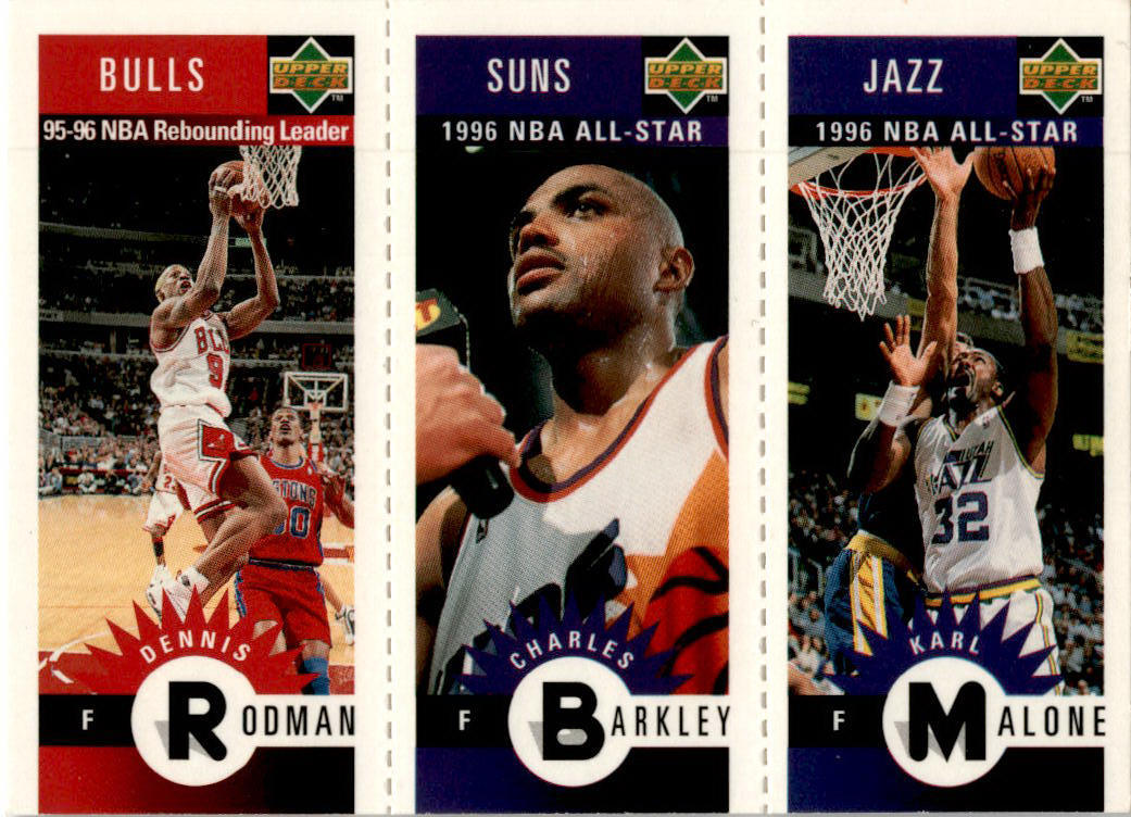 1996-97 Collector's Choice Mini-Cards Panels M83 Rodman / Barkley / Malone