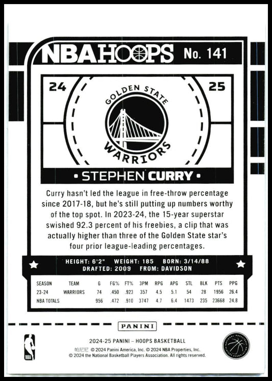 2024-25 Hoops Purple #141 Stephen Curry Golden State Warriors