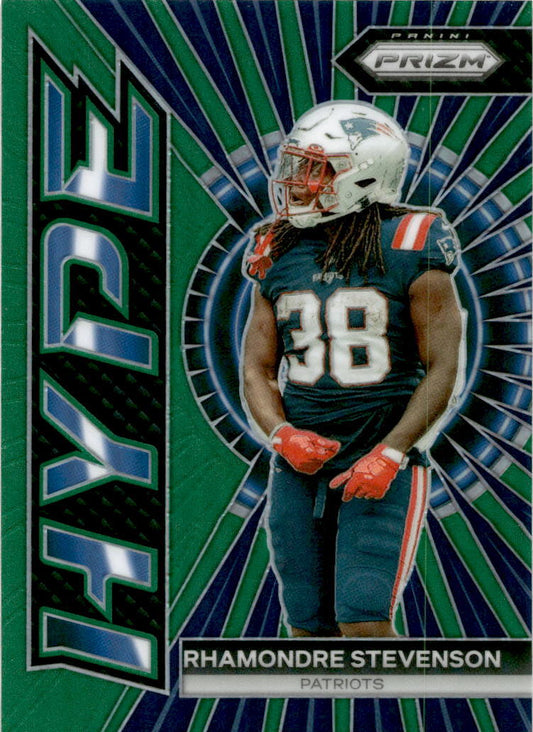 2023 Panini Prizm Hype Green #H-13 Rhamondre Stevenson New England Patriots
