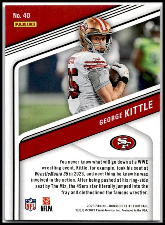 2023 Donruss Elite #40 George Kittle San Francisco 49ers