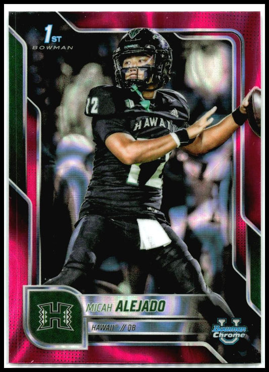2025 Bowman Chrome University Pink Lava Refractor #76 Micah Alejado