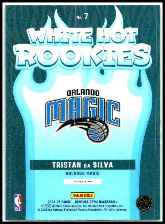 2024-25 Donruss Optic White Hot Rookies Holo #7 Tristan da Silva Orlando Magic