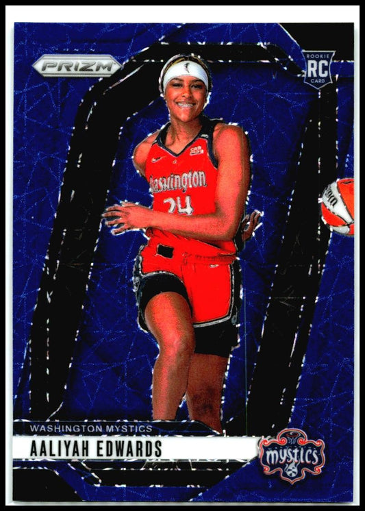 2024 Panini Prizm WNBA Blue Velocity Prizms #142 Aaliyah Edwards Mystics