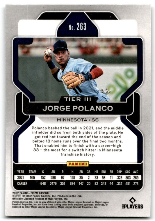 2022 Panini Prizm Jorge Polanco Minnesota Twins #263