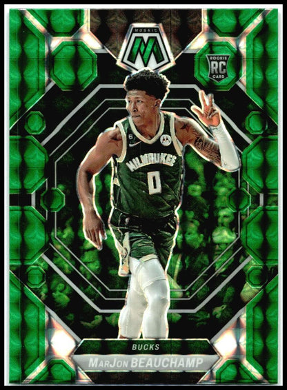 2022-23 Panini Mosaic Green #218 MarJon Beauchamp Rookie Milwaukee Bucks
