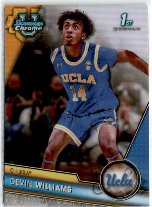 2023-24 Bowman University Chrome Refractor #86 Devin Williams UCLA