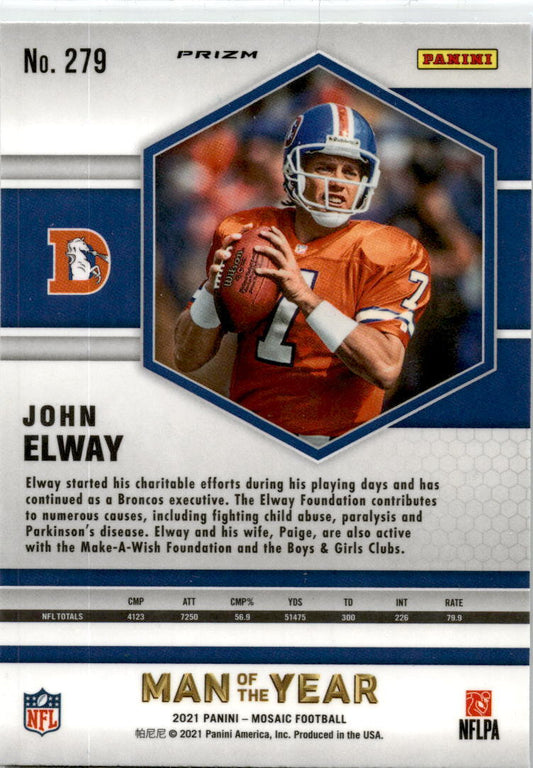 2021 Panini Mosaic Prizm Green #279 John Elway Denver Broncos
