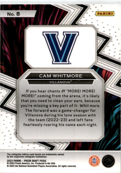 2023 Panini Prizm Draft Picks Fearless #8 Cam Whitmore Villanova Wildcats