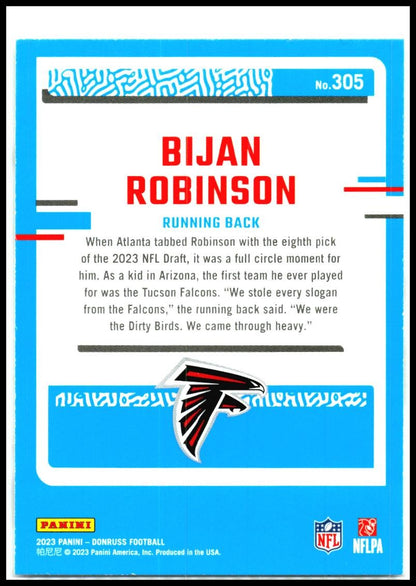 2023 Donruss #305 Bijan Robinson Rookie Atlanta Falcons