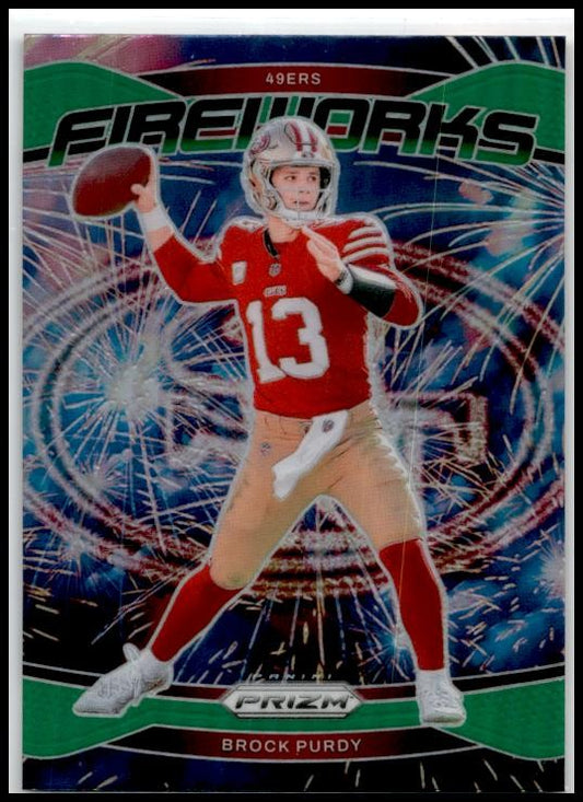 2024 Panini Prizm Fireworks Green Prizm #2 Brock Purdy San Francisco 49ers