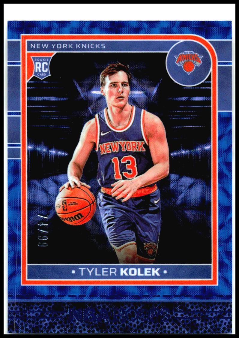 2024-25 Hoops Blue Scope #264 Tyler Kolek Rookie #/99 New York Knicks