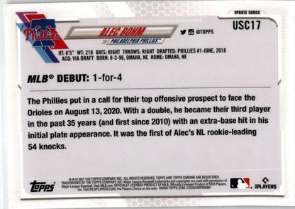 2021 Topps Chrome Update #USC17 Alec Bohm Philadelphia Phillies