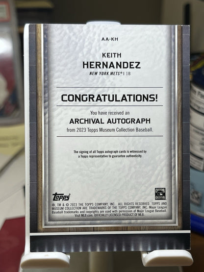 2023 Topps Museum Collection Archival Auto AA-KH Keith Hernandez Auto /99 Mets
