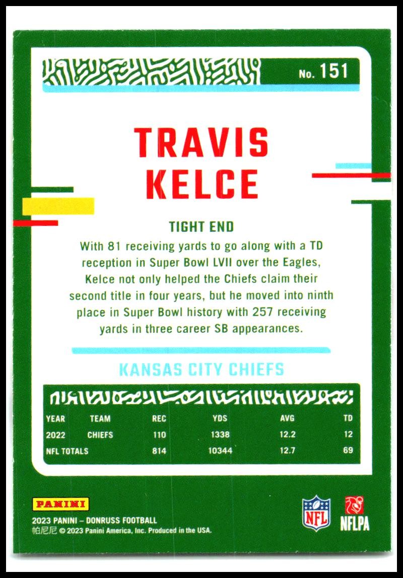 2023 Donruss #151 Travis Kelce Kansas City Chiefs