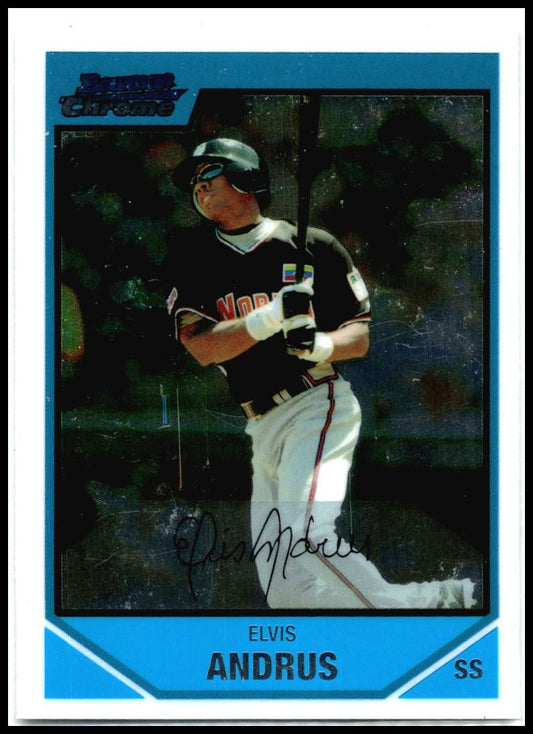 2007 Bowman Draft Picks & Prospects Chrome Prospects #BDPP86 Elvis Andrus Braves