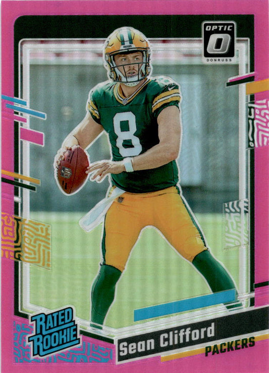 2023 Donruss Optic Pink #242 Sean Clifford Green Bay Packers
